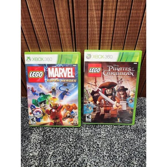 Xbox360 Lego pirates of the Caribbean and Marvel Super Heros #A75 - Picture 1 of 5